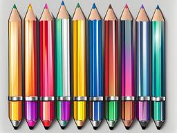 Pencil clipart - pencil with colorful designs  