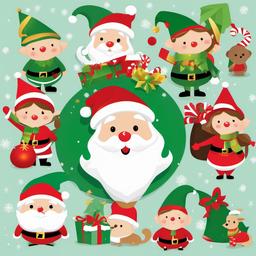 Holiday clipart - holiday characters like Santa and elves  