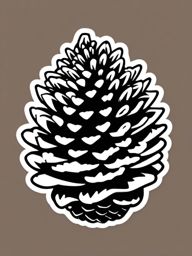 Frosty Pine Cone Emoji Sticker - Winter's touch on a resilient pine cone, , sticker vector art, minimalist design