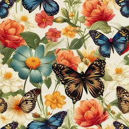 Butterfly Background Wallpaper - background with flowers and butterflies  