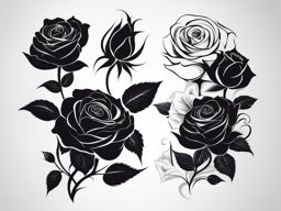 Rose black tattoo, Tattoos featuring black-themed roses. colors, tattoo patterns, clean white background