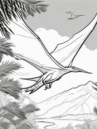 Dinosaur Coloring Pages - Pterodactyl Flying  simple coloring pages