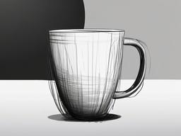 sketch of cup  minimal rough sketch scribbles,doodles,black and white