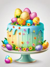 Easter clipart - Easter cake with colorful frosting  