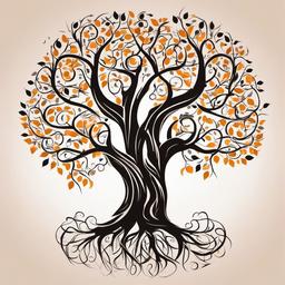 family tree tattoo with names in branches  simple vector color tattoo