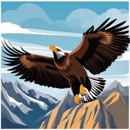 Condor clipart - Enormous bird of prey soaring at high altitudes, ,color clipart vector style