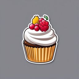 Cupcake Emoji Sticker - Sweet delight, , sticker vector art, minimalist design