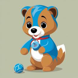 Bluey clipart - Bluey with a toy  vector clipart