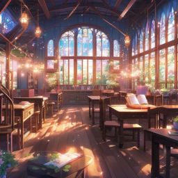 Whimsical magical school with spellbinding classes. anime, wallpaper, background, anime key visual, japanese manga
