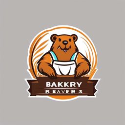 Bakery Beavers  minimalist design, white background, professional color logo vector art