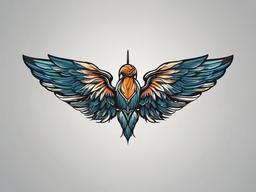 Icarus Wings Tattoo - Capture the essence of flight with detailed wings.  minimalist color tattoo, vector