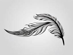 Feather Tattoo That Turns into Birds - Creative tattoo featuring a feather design transforming into bird motifs.  simple vector tattoo,minimalist,white background