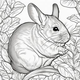 Chinchilla Coloring Page - Soft Furry Rodent  black outline printable coloring page