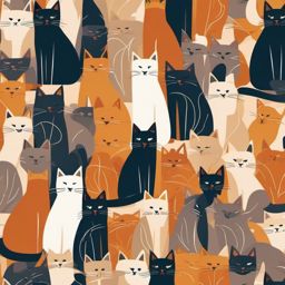 Cute Cat Wallpaper - Playful Cats in a Cozy and Welcoming Home Environment wallpaper, abstract art style, patterns, intricate