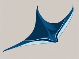 Manta Ray Clipart - Manta Ray gracefully gliding in the open sea , minimal, 2d