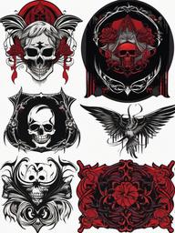 horror simple gothic tattoos  simple vector color tattoo