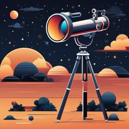 Telescope clipart - Optical instrument for observing distant objects in space, ,color clipart vector style