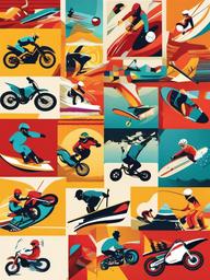 Sport clipart - extreme sports in action  vector clipart