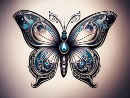 moon star butterfly tattoo  