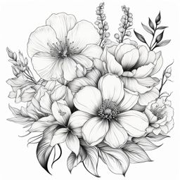birth flower tattoos black and white design 