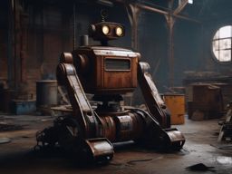 Rusty, disassembled robot in an abandoned workshop yearns to be whole again.  8k, hyper realistic, cinematic