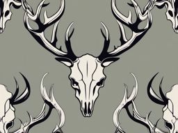 Basic deer skull silhouette, an understated symbol of nature.  simple color tattoo style