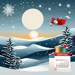 New Year clipart - calendar turned to January with excitement  