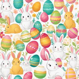 easter clipart - brimming with colorful eggs and bunnies. 