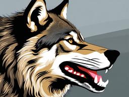 Wolf clipart - wolf showing its teeth  clipart