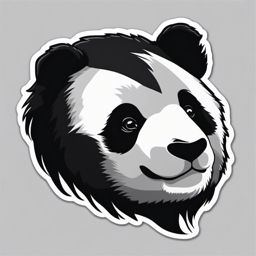 Panda Sticker - A cuddly panda with distinctive black and white fur. ,vector color sticker art,minimal