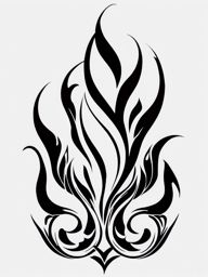 flame tattoo design  simple color tattoo style,white background