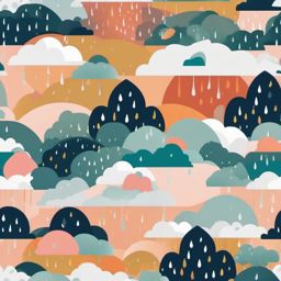 Rainy Day Splendor clipart - Splendid scenes on a rainy day, ,vector color clipart,minimal