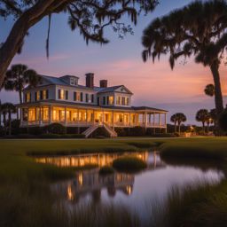 jekyll island - paint the tranquil night view of jekyll island, a barrier island off georgia's coast, with its historic cottages and maritime forests. 