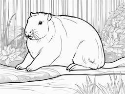 capybaras cute animals coloring page 