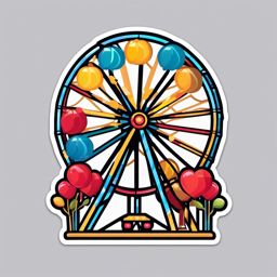 Romantic Ferris Wheel Ride Emoji Sticker - Spinning in the wheel of love, , sticker vector art, minimalist design