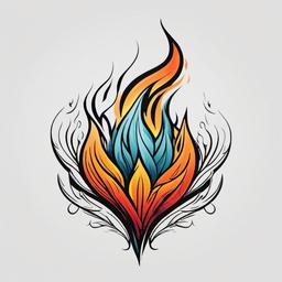 minimalist fire tattoo  simple color tattoo,white background