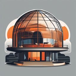 Futuristic Dome Home Sticker - Explore innovative architecture with the futuristic and dome-shaped home sticker, , sticker vector art, minimalist design