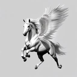 realistic pegasus tattoo  simple tattoo,minimalist,white background