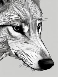 drawing of a wolf eye  minimal rough sketch scribbles,doodles,black and white