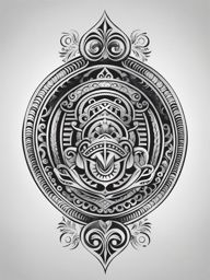 polynesian tattoo black and white design 