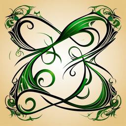 tribal vine tattoo  simple vector color tattoo