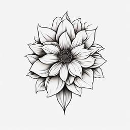 September Flower Tattoo - Tattoo representing the flower associated with the month of September.  simple color tattoo,minimalist,white background