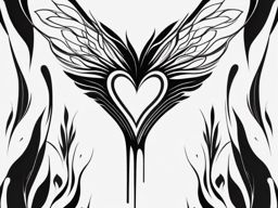 Abstract bleeding heart tattoo. Tears of a darkened soul.  minimalist black white tattoo style