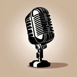 Microphone Clipart - Retro microphone ready for a live performance.  color clipart, minimalist, vector art, 