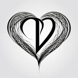 D Heartbeat Tattoo - Infuse elegance and style with a tattoo featuring the letter D intertwined with a rhythmic heartbeat.  simple vector color tattoo,minimal,white background