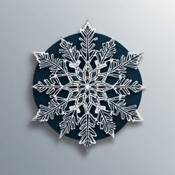 Star-shaped snowflake sticker- Intricate and delicate, , sticker vector art, minimalist design