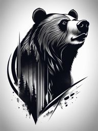 bold bear tattoo design symbolizing strength and courage. 