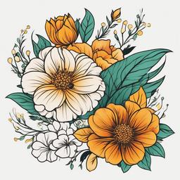 virgo birth flower tattoo  simple vector color tattoo