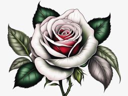 Rose with stem tattoo, Tattoos featuring roses with detailed stems.  color, tattoo patterns, white clean background