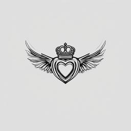 minimalist claddagh tattoo  simple color tattoo,minimal,white background